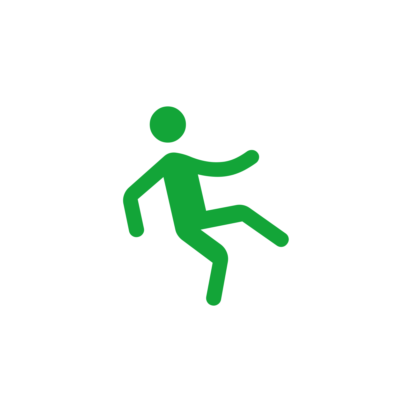 icona uomo che scivola